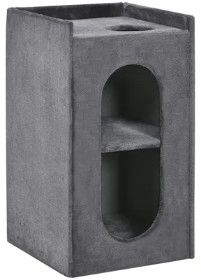 Productafbeelding van PawHut Krabpalen toren, 81 cm hoog, kattenhuis met 2 verborgen ruimtes, krabpalen met krabplank