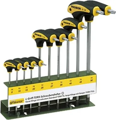 Immagine prodotto di Proxxon L-Griff Schraubendreher Satz T-Profil 10 teilig, Torx Schraubendreher