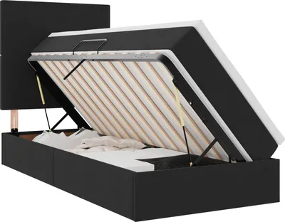 Obrázek produktu pro LED postel s úložným prostorem a matrací Černá 100 x 200 cm