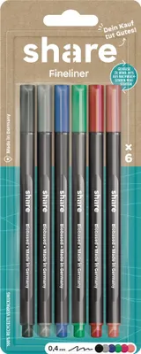 Immagine prodotto di share Fineliner Y-11-11-02 assortiti 6 pezzi.