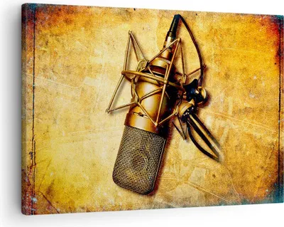Produktbild von Bild auf Leinwand - Leinwandbild - Mikrofon Musik Lied - 70x50cm - Wand Bild - Wanddeko - Wandbilder - Leinwanddruck - Bilder - Kunstdruck - Wanddekoration - Leinwand bilder - Wandkunst - AA70x50-0525