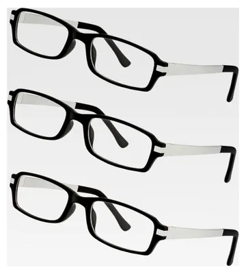 Produktbild von 3er Pack Lesebrille in Schwarz-Weiß +2,5 Dioptrien – Klare Sicht durch hochwertige Gläser – Leichtes und modernes Design – Fertiglesebrille für komfortables Lesen und Arbeiten
