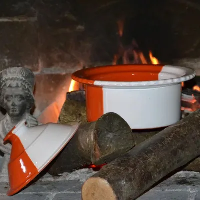 Obrázek produktu pro Bílý a oranžový pekáč - D 20 cm