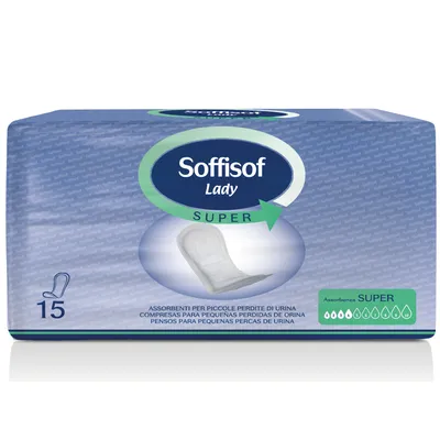 Image de Soffisof Lady Classic Super - 15x Serviette Post Accouchement - Serviette Hygiénique Incontinence Femme, Absorption 4 Gouttes