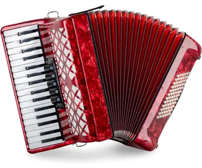 Productafbeelding van Accordeon 72 bas - Secondo V - Rood - 34 diskanttoetsen
