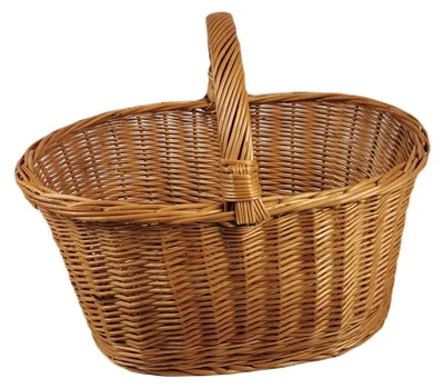 Produktbild von Einkaufskorb aus Weide Pilzkorb Groß Oval Braun 48x37x39 cm