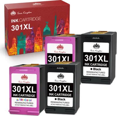 Produktbild von 4er-Pack Tintenpatrone als Ersatz für HP 301XL DeskJet 1000 1050 2050 3000 3050 3510 Envy 4500 5530 OfficeJet 2620 4630