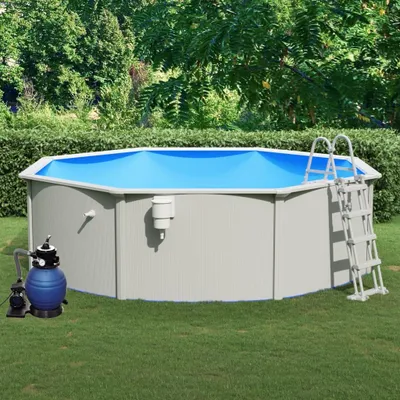 Produktbild von The Living Store Pool mit Sandfilterpumpe und Leiter 460x120 cm