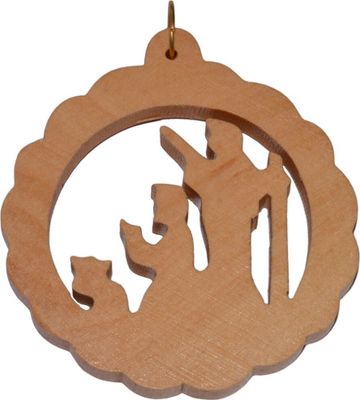 Holz Deko Anhänger Weihnachten, Olivenholz Baumschmuck Hirte 6-9cm