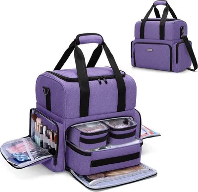 Produktbild von Famanu Kosmetiktasche doppellagig - lila