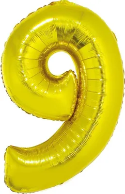 Obrázek produktu pro Balón foliový číslice ZLATÁ 35 cm - 9  ( NELZE PLNIT HELIEM )