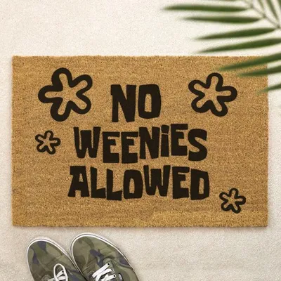 Produktbild von NO WEENIES ALLOWED - Lustige & mutige Fußmatte für Eingangsbereiche - Perfekt für Häuser mit einem Sinn für Humor - Themen-Fußmatte - SpongeBob