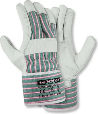 Productafbeelding van 12 paar leren handschoenen van rundsleder, model BROCKEN, maat 10