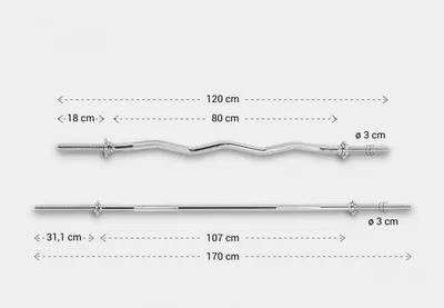 Obrázek produktu pro GorillaSports Sada posilovacích tyčí 170 cm+120 cm