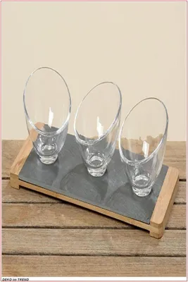 Produktbild von Servierschalen Set 4tlg Glas Servierplatte klar H.8,5 cm