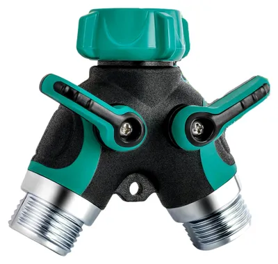 Produktbild von 2-Wege Wasserverteiler 3/4 Zoll, Wasseranschlussverteiler für Y-förmige Schlauchverbinder
