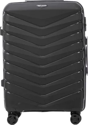 Produktbild von Wings Phoenix Hartschalenkoffer Schwarz, Ultraleicht & Wasserdicht, 64x45x26cm, 4 Rollen, Teleskopgriff, Zahlenschloss