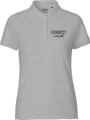 Produktbild von Huuraa Damen Polo Shirt Steinfurt verliebt S Sport Grey Bio Baumwolle Fairtrade Poloshirt Geschenkidee