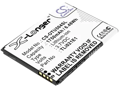 Produktbild von TECHTEK Akku Kompatibel mit [Alcatel] OT-5047U, U5 HD Ersetzt CAB2150008C1, für TLi021E1