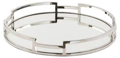 Produktbild von FINK Tablett HOMMAGE rund - Serviertablett aus Edelstahl, glatt, silber, Ø 40 cm, für innen und außen, Tischdeko
