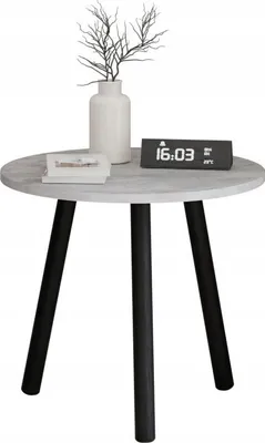 Zdjęcie produktu dla Kawowy Okrągły Stolik Ława Loft Industrial Salon 55 cm