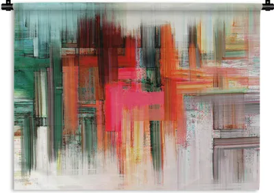 Produktbild von MuchoWow® Wandteppich Wandbehang Ölgemälde - Abstrakt 90x67.5 cm Tapisserie Dekoration Wandtuch - Fototeppich - Wand-Skulpturen