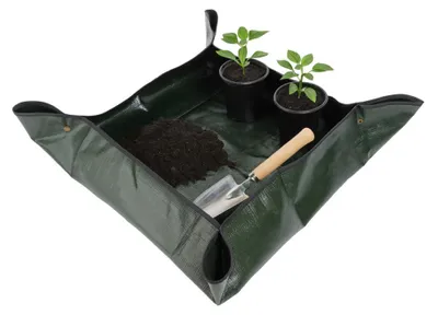 Produktbild von Pflanzmatte Umtopfmatte 100x100 cm Gartenmatte zum Umtopfen Pflanzen Blumen Setzlinge faltbar wasserdicht TQ-P1/100