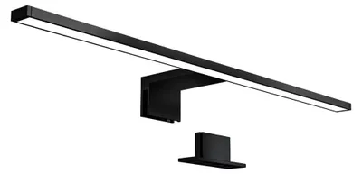 Image de B.K.Licht applique murale salle de bain noire 60cm 8W 780lm 4000K blanc neutre IP44 lampe miroir avec pince et fixation