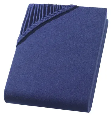 Produktbild von Jersey Split Topper Spannbettlaken für geteilte Topper Marine / Dunkel Blau180x200 - 200x200 cm