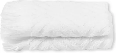 Produktbild von Westwing Jacqui Baumwollhandtuch-Set weiß 490 g/m² 2 Stück 30x50