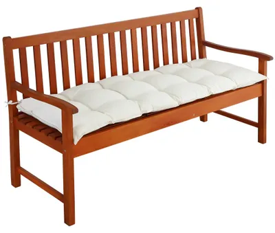 Produktbild von DETEX® Bankauflage Sitzkissen Creme Polyester Visko-Effekt 145x45cm Sitzpolster Gartenbank Bank Kissen Polster Auflage Rückenkissen Bankkissen Sitzauflage 3-Sitzer