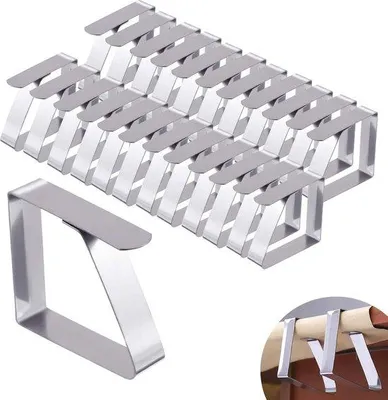 Obrázok produktu pre Stojan na obrusy – Strieborné stojany na obrusy pre reštaurácie a oslavy – Sada na piknik a bufet – 48 x 43 cm