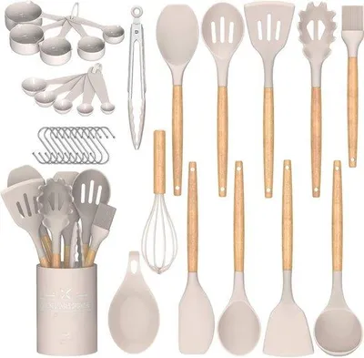 Produktbild von Famanu Küchenutensilien Set - 24-teilig mit Holzgriffen