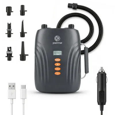 Produktbild von PEME Hydro Elektrische SUP Pumpe mit Akku 4000 mAh 12V Auto Luftpumpe Kompressor 20 PSI Aufpumpen Abpumpen Kabellos für Stand Up Paddle Schlauchboot
