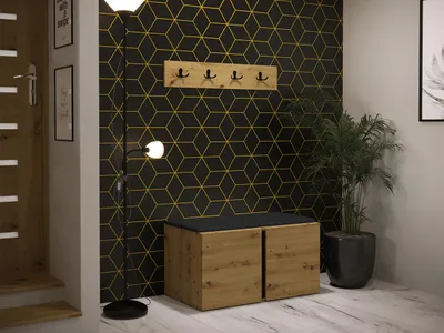 Obrázek produktu pro Nábytek do chodby s čalouněnými panely 42x42 SELAND 7 - bílý / černá