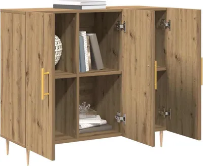 Image de vidaXL Sideboard Chêne Artisan 90 x 34 x 80 cm Bois composite