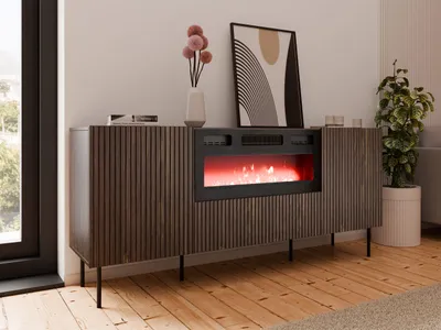 Obrázek produktu pro Kombinovaná komoda s elektrickým krbem ANGET - ořech