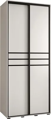 Produktbild von MEBLE KRYSPOL Cannes 10 Schrank mit 2 Schiebetüren - 205,2x100x60 cm - Weiß Weiß Schwarz