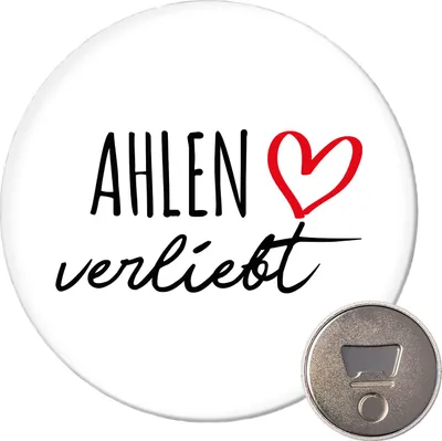 Produktbild von Huuraa Magnet Ahlen verliebt 59mm Kühlschrankmagnet rund Flaschenöffner Geschenkidee