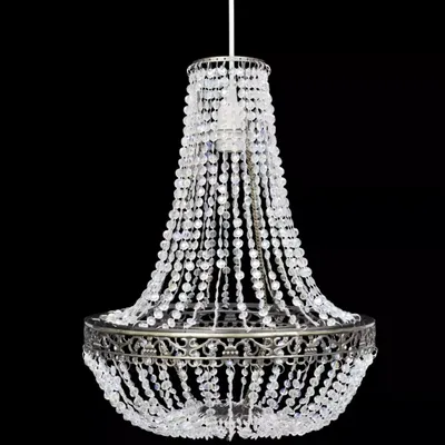 Immagine prodotto di Lampadario in vetro per soggiorno, lampadario decorativo, lampada in cristallo per sala da pranzo, cristallino e scintillante, 36,5 x 46 cm