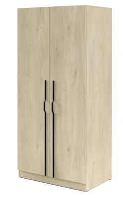 Produktbild von Kleiderschrank BRAGA BR3dc 100 cm – Modulares Schranksystem mit Klapptüren, Regalen und Kleiderstangen, Eiche Cremona