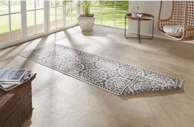 Produktbild von Northrugs Wendbarer Teppich Läufer 80 x 350 cm Twin Supreme Jardin Grau