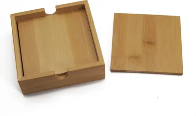 Produktbild von 4x Untersetzer Getränkeuntersetzer Glasuntersetzer mit Box eckig