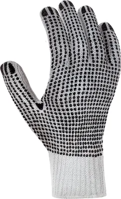 Produktbild von teXXor® Grobstrick-Handschuhe BAUMWOLLE/POLYESTER 7, weiß/schwarze Noppen