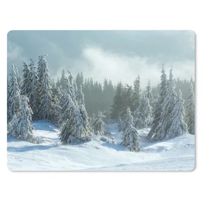 Produktbild von MuchoWow® Mauspad Mousepad Wald - Schnee - Winter 23x19 cm - Mousepads - Maus Mat - Pad - Mausunterlage - Schreibtischunterlage - Mauspad