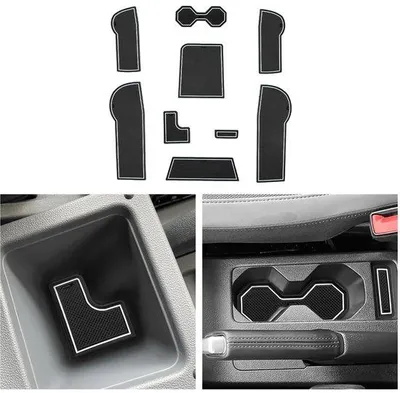 Image de Tapis antidérapants pour la console centrale et l'accoudoir, blancs, en caoutchouc