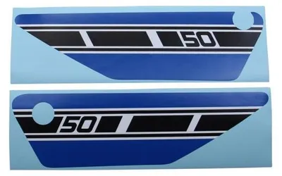 Productafbeelding van Sticker set, blau, zijpanelen voor Yamaha FS1, modeljaar 1977