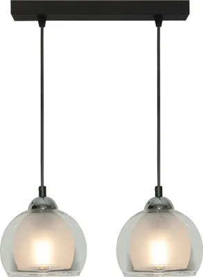 Produktbild von Schwarze Designer-Pendelleuchte mit Glas, höhenverstellbar