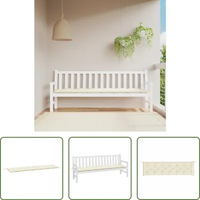 Produktbild von The Living Store Gartenbank-Auflage Creme 200x50x7 cm Oxford-Gewebe