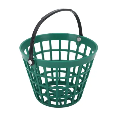 Zdjęcie produktu dla Koszyk na piłki golfowe, pojemnik na piłki golfowe z uchwytem, nylonowe plastikowe wiaderko na piłki golfowe, zielone, mieści do 25 piłek